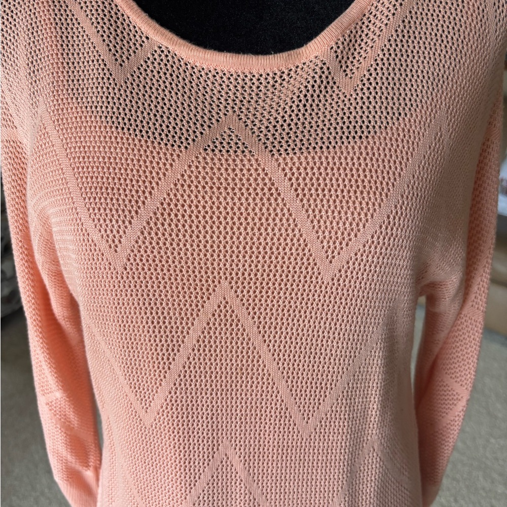 Peach Chevron Knit Sweater with Peach Camisole